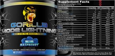 Gorilla Mode Lightning Blue Raspberry label