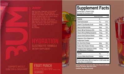Bum Hydration Fruit Punch label