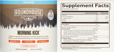 Morning Kick Strawberry Lemonade label