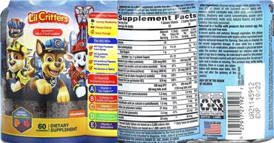 Gummy Multivitamin label