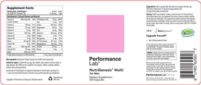 NutriGenesis Multi for Men label