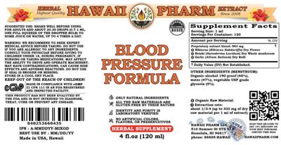 Blood Pressure Formula label