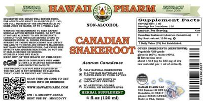 Canadian Snakeroot Non-Alcohol label