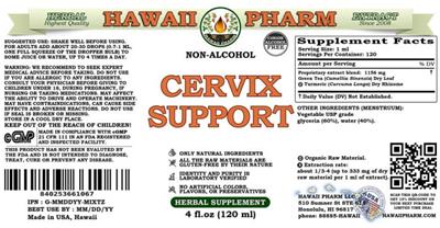 Cervix Support Non-Alcohol label