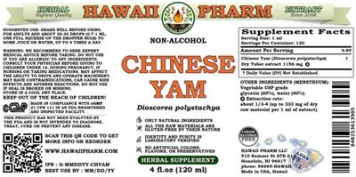 Chinese Yam Non-Alcohol label