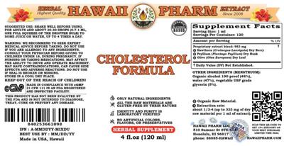 Cholesterol Formula label