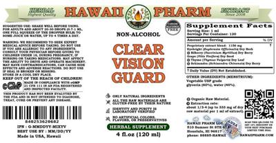 Clear Vision Guard Non-Alcohol label