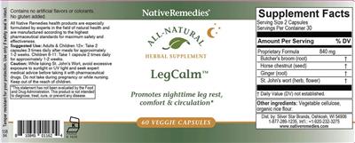 LegCalm label