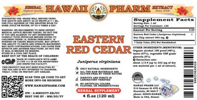 Eastern Red Cedar label