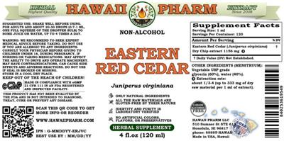 Eastern Red Cedar Non-Alcohol label