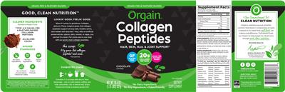 Collagen Peptides Chocolate Flavored label