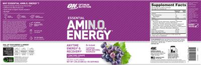 Essential AMIN.O. Energy Concord Grape label