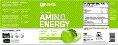 Essential AMIN.O. Energy Green Apple label