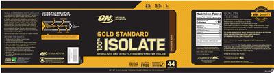 Gold Standard 100% Isolate Chocolate Bliss label
