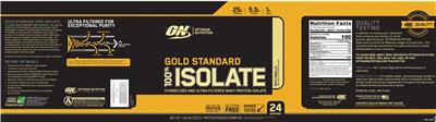 Gold Standard 100% Isolate Rich Vanilla label