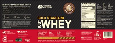 Gold Standard 100% Whey Caramel Macchiato label