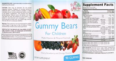 Gummy Bears for Children label