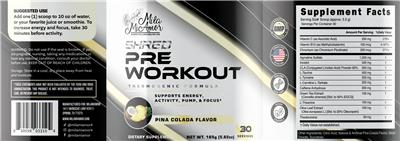 Shred Pina Colada Flavor label