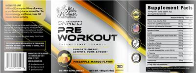 Shred Pineapple Mango Flavor label