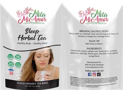 Sleep Herbal Tea label