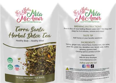 Terra Santa Herbal Detox Tea label