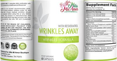 Wrinkles Away with Resveratrol label