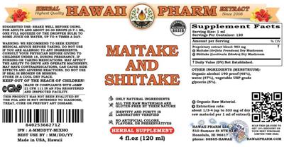Maitake and Shiitake label