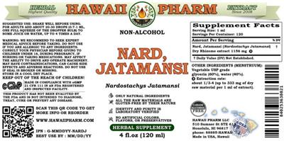 Nard, Jatamansi Non-Alcohol label