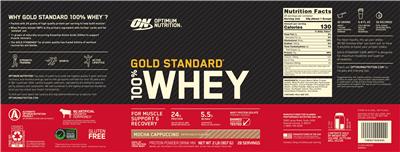 Gold Standard 100% Whey Mocha Cappuccino label