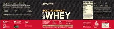 Gold Standard 100% Whey Mocha Cappuccino label