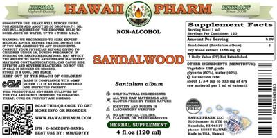 Sandalwood Non-Alcohol label