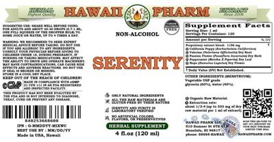 Serenity Non-Alcohol label