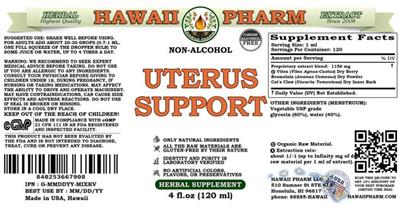 Uterus Support Non-Alcohol label