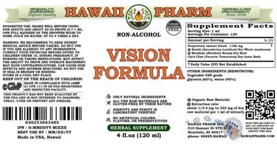 Vision Formula Non-Alcohol label