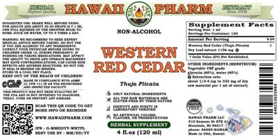 Western Red Cedar Non-Alcohol label