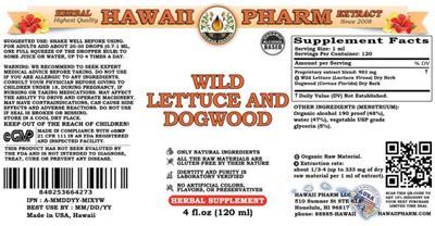 Wild Lettuce and Dogwood label
