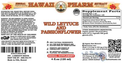 Wild Lettuce and Passionflower label