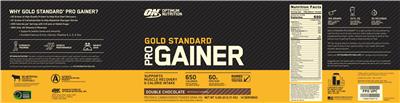 Gold Standard Pro Gainer Double Chocolate label
