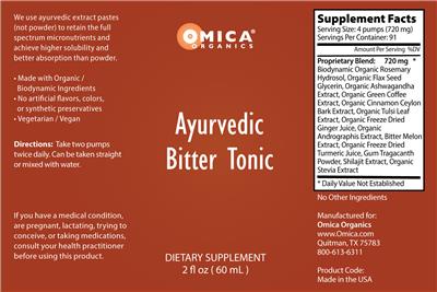 Ayurvedic Bitter Tonic label