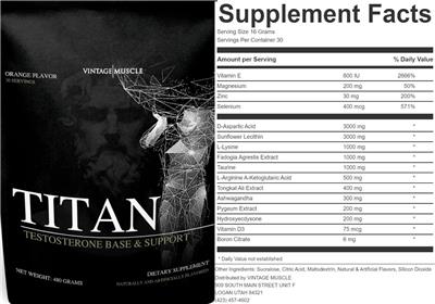 Titan Orange Flavor label