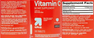 Vitamin C 1000 mg label