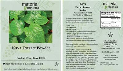 Kava Extract Powder label