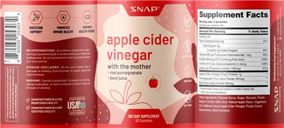 Apple Cider Vinegar with the Mother Apple Flavored Gummies label