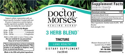 3 Herb Blend Tincture label