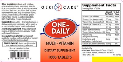 One-Daily Multi-Vitamin label