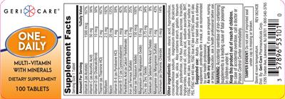One-Daily Multi-Vitamin with Minerals label
