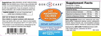 Slow Magnesium Chloride with Calcium label