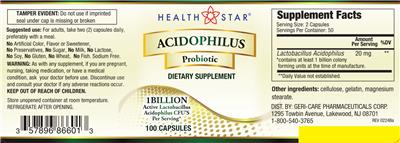 Acidophilus Probiotic label