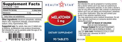 Melatonin 5 mg  label