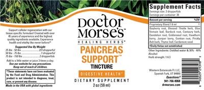 Pancreas Support Tincture label